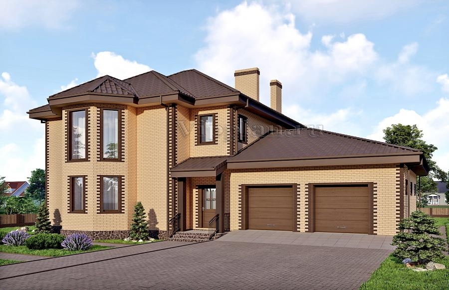 Двухэтажный дом с подвалом, гаражом со смотровой ямой и террасой